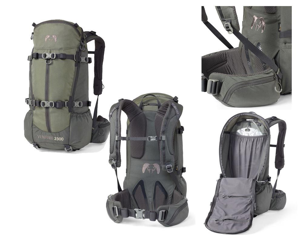 KUIU Venture 2300 pack showing internal frame construction and main compartment layout